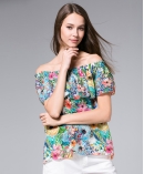 Flowers Printed silk crepe top